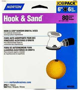 Norton Hook & Sand Series 07660701636 Vacuum Disc, 6 in Dia, P80 Grit, Coarse, Aluminum Oxide Abrasive, Paper Backing