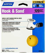 Norton Hook & Sand Series 07660701637 Vacuum Disc, 6 in Dia, P120 Grit, Medium, Aluminum Oxide Abrasive, Paper Backing