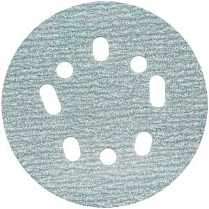 Norton ProSand Series 07660768352 Vacuum Disc, 5 in Dia, Coated, 120 Grit, Medium, Ceramic Alumina Abrasive, 8-Hole