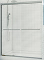Maax Aura Series 135663-900-084 Shower Door, Clear Glass, Tempered Glass, Semi Frame, 2-Panel, Glass, 1/4 in Glass