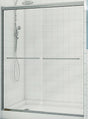 Maax Aura Series 135665-900-084-000 Shower Door, Clear Glass, Tempered Glass, Semi Frame, 2-Panel, Glass, 1/4 in Glass