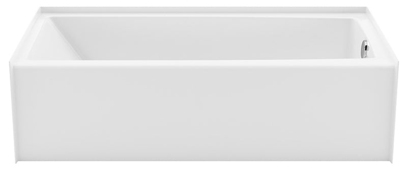 Maax Jaxi 6030 Series 106882-L-000-002 Bathtub, Left Hand Drain Location, 49 gal Capacity, 60 in L, 31-1/2 in W, White