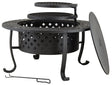 Seasonal Trends FT-97018 Fire Pit with Cooking Grate, 36 in OAW, 36 in OAD, 27-7/8 in OAH, Round, Wood Ignition, Steel