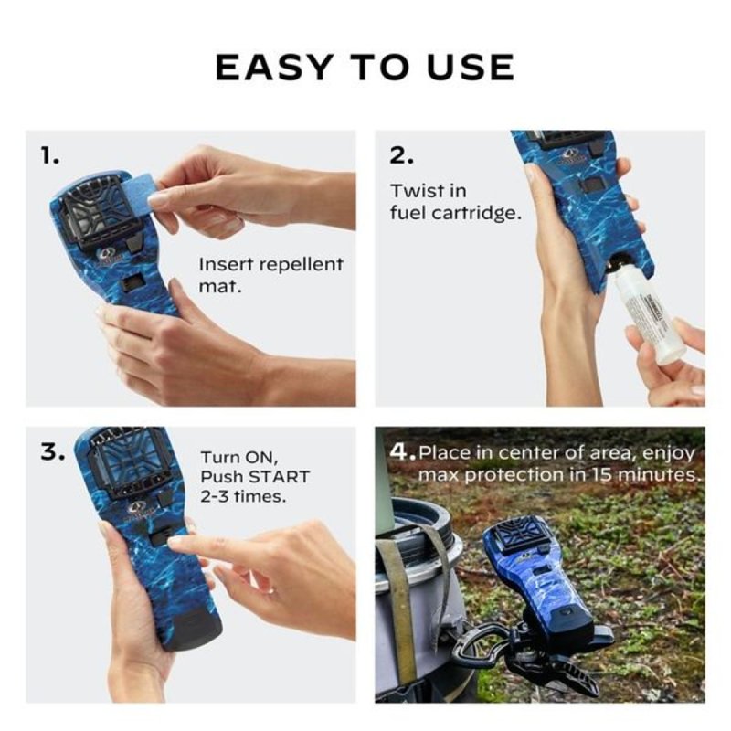 Thermacell MR300MO Portable Mosquito Repeller, 12 hr Refill, 15 ft Coverage Area, Mossy Oak Housing