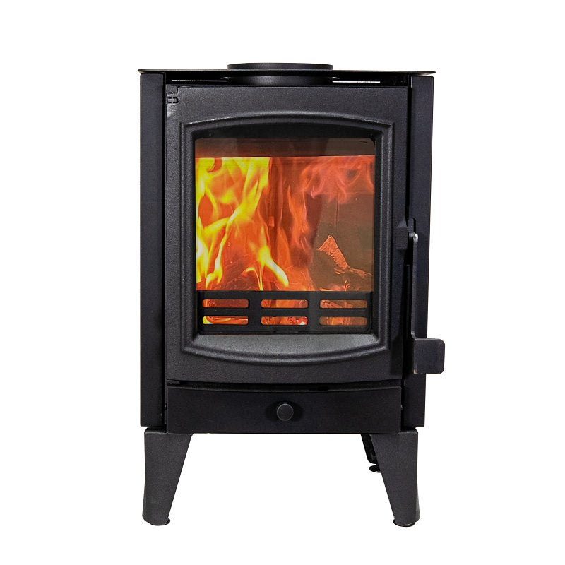 Cleveland Iron Works F500085 St. Claire Wood Stove, 16.7 in W, 14.6 in D, 26.7 in H, 130 lb Heating, Cast Iron, Black