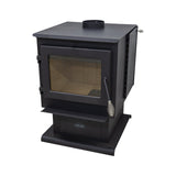 Cleveland Iron Works F500105 Small Stove, 20 in W, 28-3/4 in D, 31 in H, 2000 sq-ft Heating, Cast Iron/Steel, Black