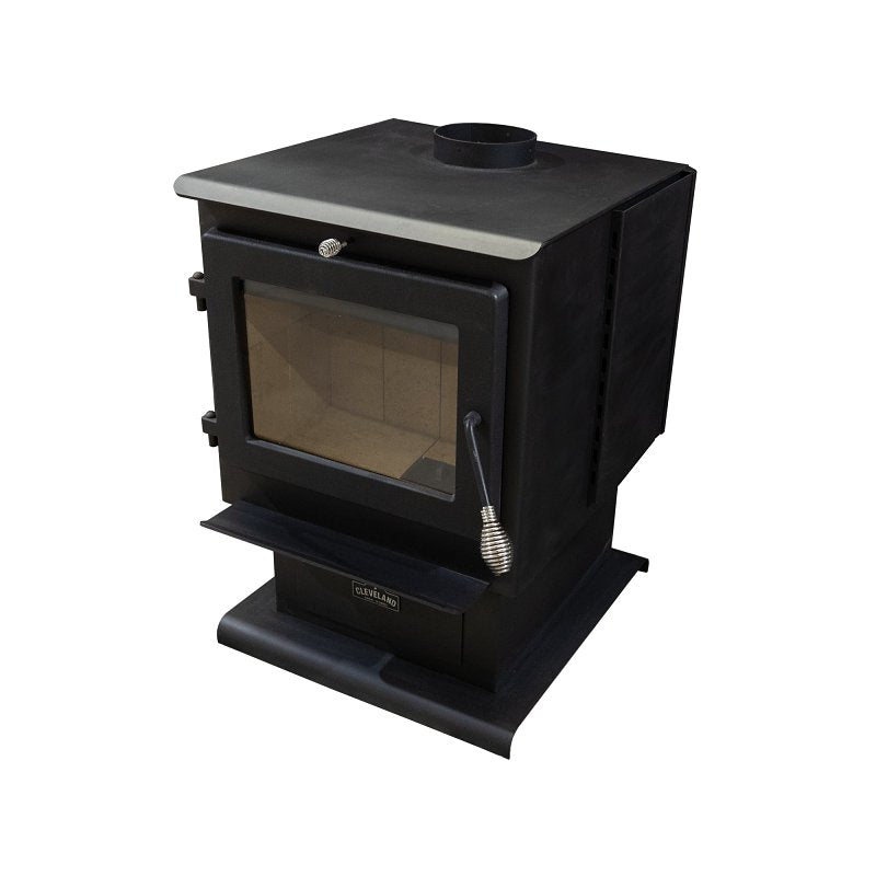 Heatstar Huron F500110 Wood Stove, 26.87 in D, 36 in H, 80,000 Btu Heating, Black