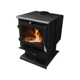Heatstar Huron F500110 Wood Stove, 26.87 in D, 36 in H, 80,000 Btu Heating, Black