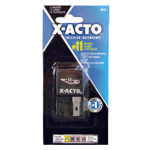 X-Acto Carbon Steel Light Duty Blade Dispenser with Blades 15 pk