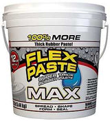 Flex Paste PFSMAXWHT01 Rubberized Paste, All-Purpose, White, 12 lb, Tub