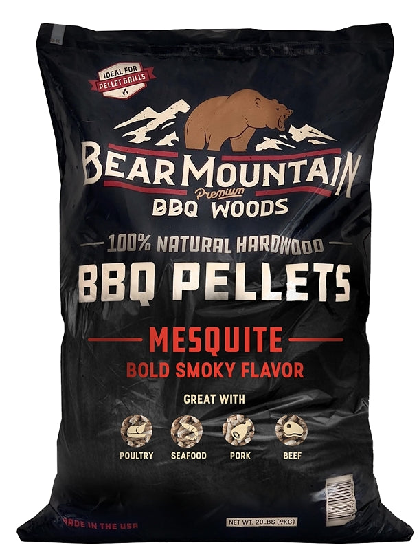 Bear Mountain FK17 Series BBQ Pellet, Mesquite, 20 in L, Hardwood, 20 lb Bag
