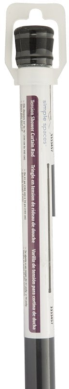 Simple Spaces SD-SR41-BK Shower Curtain Rod, 7.5 lb, 41 to 76 in L Adjustable, 1 in Dia Rod, Steel, Matte