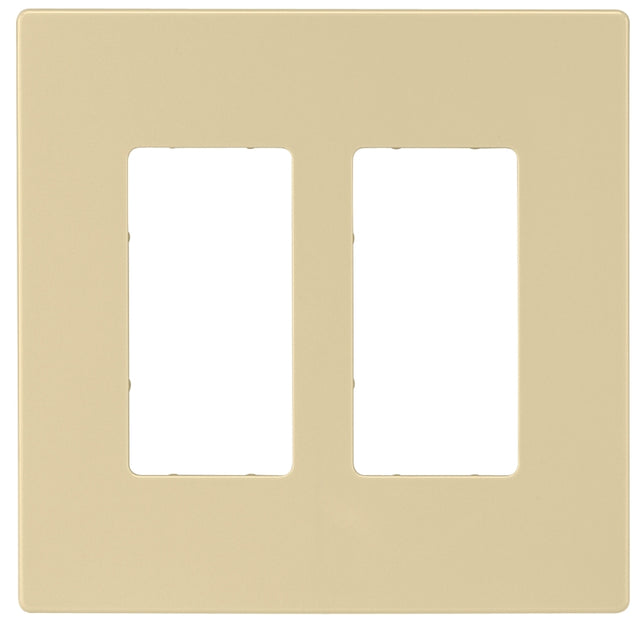 Eaton Cooper Wiring PJ PJS262V Wallplate, 4.87 in L, 4.94 in W, 2 -Gang, Polycarbonate, Ivory, High-Gloss