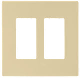 Eaton Cooper Wiring PJ PJS262V Wallplate, 4.87 in L, 4.94 in W, 2 -Gang, Polycarbonate, Ivory, High-Gloss