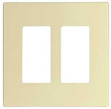 Eaton Cooper Wiring PJ PJS262LA Wallplate, 4.87 in L, 4.94 in W, 2 -Gang, Polycarbonate, Light Almond, High-Gloss