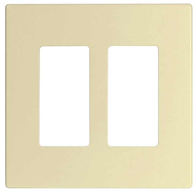 Eaton Cooper Wiring PJ PJS262LA Wallplate, 4.87 in L, 4.94 in W, 2 -Gang, Polycarbonate, Light Almond, High-Gloss