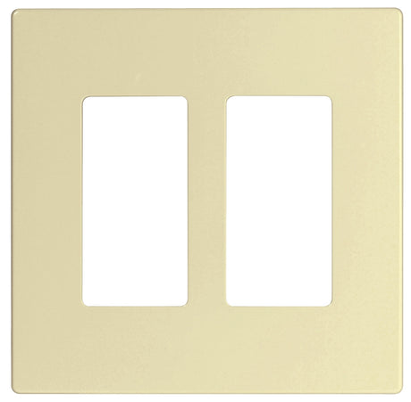 Eaton Cooper Wiring PJ PJS262LA Wallplate, 4.87 in L, 4.94 in W, 2 -Gang, Polycarbonate, Light Almond, High-Gloss