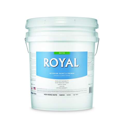 Royal Satin High Hiding White Paint and Primer Interior 5 gal