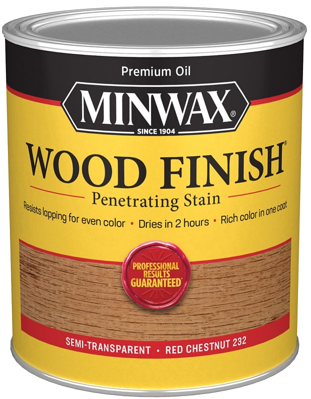 Minwax 700464444 Wood Stain, Red Chestnut, Liquid, 1 qt Can