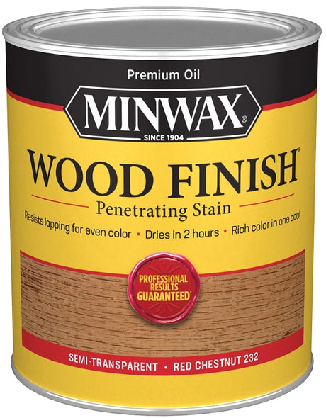 Minwax 700464444 Wood Stain, Red Chestnut, Liquid, 1 qt Can