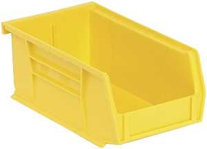 Quantum Storage Systems RQUS220YL-UPC Small Storage Bin, Polymer, Yellow, 7 3/8in L X 4 1/8in W X 3in H