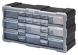 Quantum Storage Systems PDC-22BK Drawer Cabinet, 22-Drawer, Polypropylene, 19-1/2 in OAW, 10 in OAH, 6-1/4 in OAD
