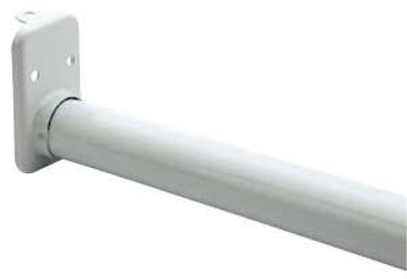 Knape & Vogt Adjustable Closet Rod, Wall/Cabinet Mounting, Steel, White