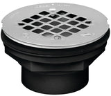 Oatey 42093 Shower Drain, ABS, Black, Specifications: Snap-In Cover Design, Solvent Weld Connection, Round Shape