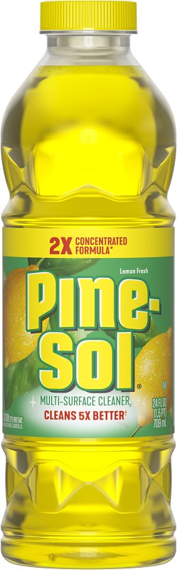 Pine-Sol 10041294601549 Multi-Surface Cleaner and Disinfectant, 24 oz Bottle, Liquid, Fresh Lemon, Pack of 12