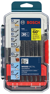 Bosch T30C Jig Saw Blade Set, 30-Piece, Bi-Metal/HCS