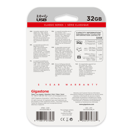 Gigastone Flash Drive 32 GB 1 pk