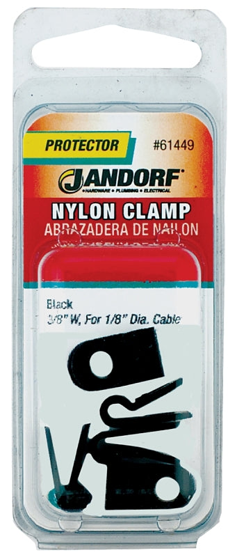 Jandorf 61449 Cable Clamp, 1/8 in Max Bundle Dia, 3/8 in W, Nylon, Black
