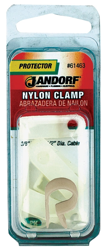 Jandorf 61463 Cable Clamp, 1/2 in Max Bundle Dia, 3/8 in W, Nylon, Natural