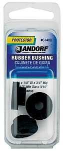 Jandorf 61480 Conduit Bushing, 1/4 in ID, 3/4 in OD, 1/4 in Dia Cable, Rubber, Black, 3/16 in Thick Panel