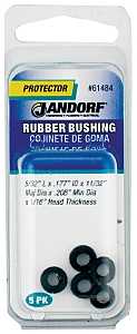 Jandorf 61484 Conduit Bushing, 0.177 in Dia Cable, Rubber, Black, 1/16 in Thick Panel
