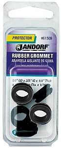 Jandorf 61509 Grommet, 3/8 in ID, 5/8 in OD, Rubber, Black, 1/4 in Thick Panel