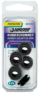 Jandorf 61510 Grommet, 5/16 in ID, 5/8 in OD, Rubber, Black, 1/4 in Thick Panel