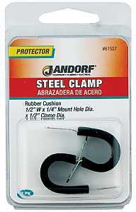 Jandorf 61527 Cushion Clamp, 1/2 in Max Bundle Dia, 1/2 in W, Rubber/Steel, Black