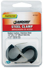 Jandorf 61528 Cushion Clamp, 1/2 in Max Bundle Dia, 1/2 in W, Rubber/Stainless Steel, Black