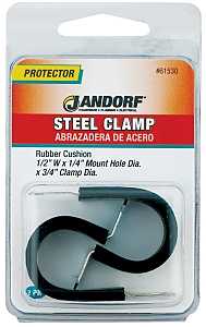 Jandorf 61530 Cushion Clamp, 3/4 in Max Bundle Dia, 1/2 in W, Rubber/Steel, Black