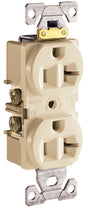 Eaton Wiring Devices CR20V Duplex Receptacle, 2 -Pole, 20 A, 125 V, Side Wiring, NEMA: 5-20R, Ivory