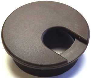 Jandorf 61613 Desk Grommet, 2 in Dia Cable, Polystyrene, Walnut Brown