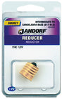 Jandorf 60424 Socket Reducer, E17 Intermediate to E12 Candelabra Base, 75 W, Brass, Gloss