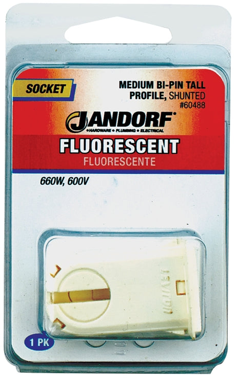 Jandorf 60488 Lamp Socket, Tall Profile, 600 V, 660 W, Fluorescent Lamp