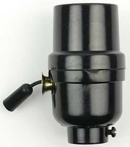 Jandorf 60532 Pull Chain Lamp Socket, 3-Way, 250 V, 250 W, Phenolic Housing Material, Black