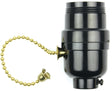 Jandorf 60534 Pull Chain Lamp Socket, 1/2 Threaded Top Dimensions, 250 V, 250 W, Phenolic Housing Material, Black