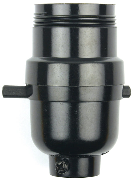 Jandorf 60535 Lamp Socket, On/Off Push Through, 1/2 Threaded Top Dimensions, 250 V, 660 W, Phenolic Housing Material