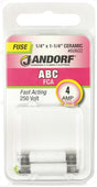 Jandorf 60602 Fast Acting Fuse, 4 A, 250 V, 200 A, 10 kA Interrupt, Ceramic Body
