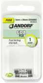 Jandorf 60663 Fast Acting Fuse, 0.23 Ohm, 1 A, 250 V, 1500 A Interrupt, Ceramic Body, 5 mm Dia