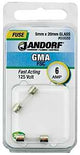 Jandorf 60688 Fast Acting Fuse, 6 A, 125 V, 10 kA Interrupt, Glass Body